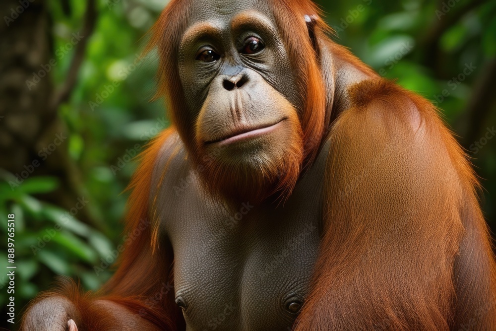 Orangutans in the forest Orangutans in the forest