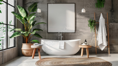 Modern bathroom interior. photo