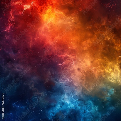 Cosmic Abstract with Fire and Ice