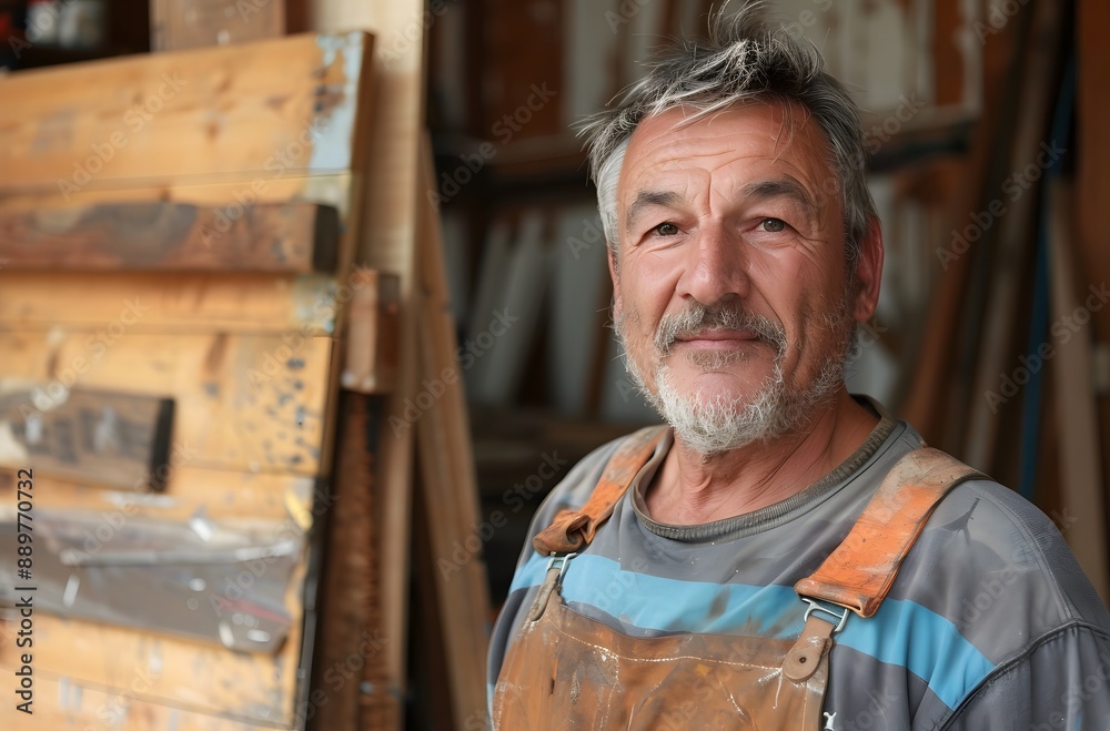 Experienced Carpenter Working with Wood Experienced Carpenter Working with Wood