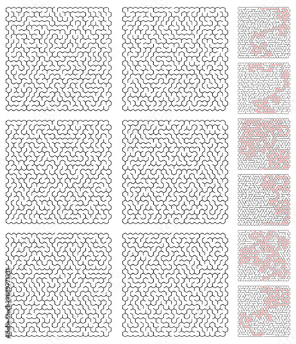 Hexagon maze game collection with solution for Cnc. laser cutting or kdp 