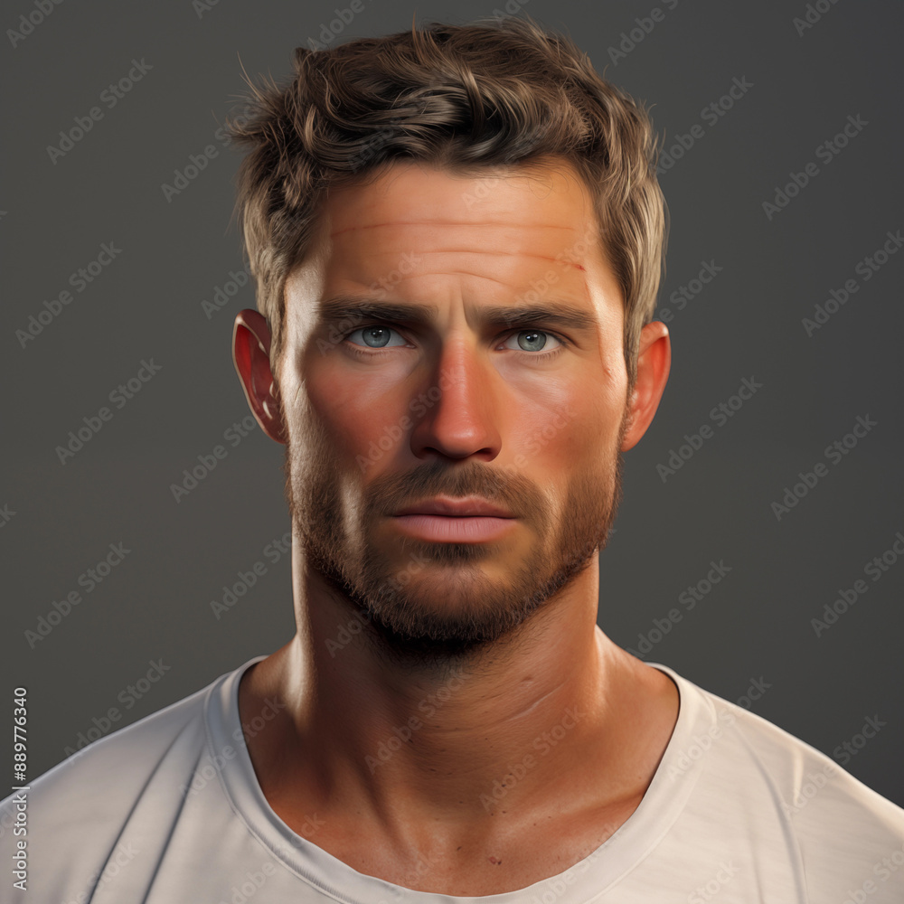 Fototapeta premium Human face expression Anxious