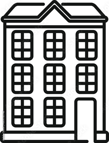 black and white building outline clip art preview