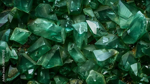 Green crystal mineral stone