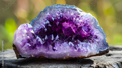 Obraz na płótnie Stunning glistening amethyst geode