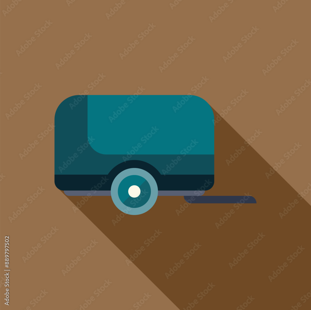 Minimalist illustration of a small camping trailer, evoking feelings of freedom and adventure in the great outdoors Minimalist illustration of a small camping trailer, evoking feelings of freedom and adventure in the great outdoors