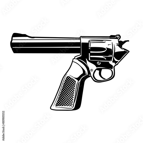 Silhouette of a Revolver Karma Illustration Vector