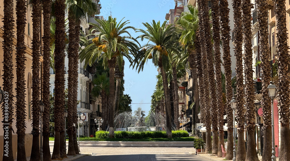View of Maria Immacolata square (Piazza Maria Immacolata) in the city of Taranto, Puglia, Italy