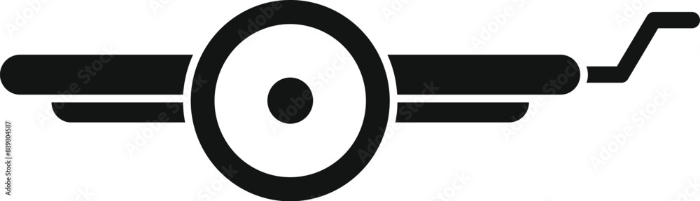 Black and white icon of a grinder machine with a rotating disc, commonly used in construction and metalworking Black and white icon of a grinder machine with a rotating disc, commonly used in construction and metalworking
