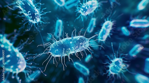Binary fission bacteria in a bio lab