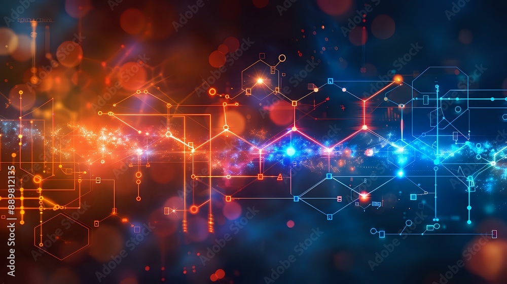 Abstract network of glowing lines and nodes, representing technology and connectivity. Ideal for themes of data, communication, and innovation. Abstract network of glowing lines and nodes, representing technology and connectivity. Ideal for themes of data, communication, and innovation.
