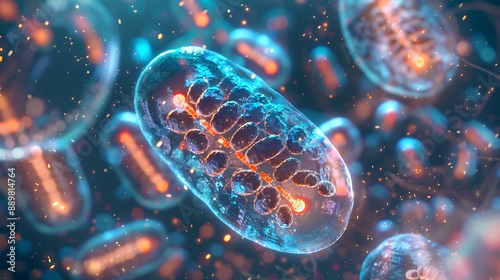 Mitochondria cellular energy production in a bio research lab study research lab study