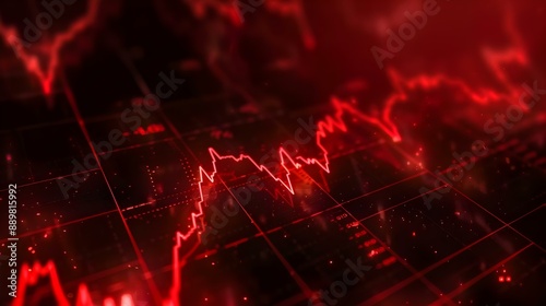 Wallpaper Mural Animated stock market financial graph with red downtrend Torontodigital.ca