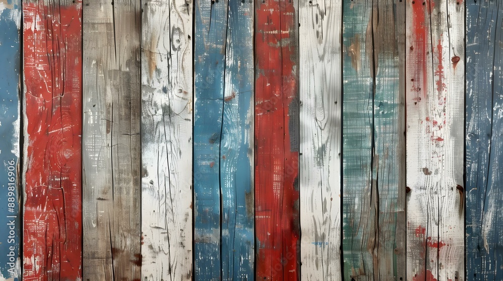Rustic red, white, and blue wood background with a fade Stock Photo ...