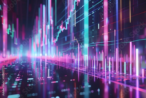 Wallpaper Mural Abstract Neon Cityscape Torontodigital.ca