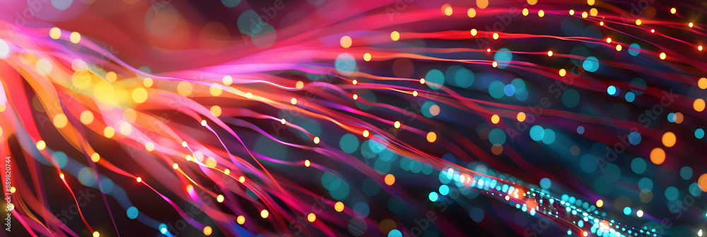 Abstract Background with Wavy Lines and Bokeh Lights Abstract Background with Wavy Lines and Bokeh Lights