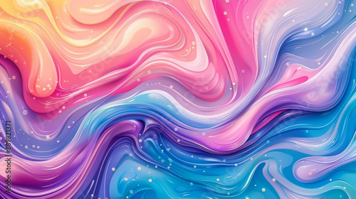 Abstract Swirling Pattern With Yellow, Pink, Blue, and Purple Colors