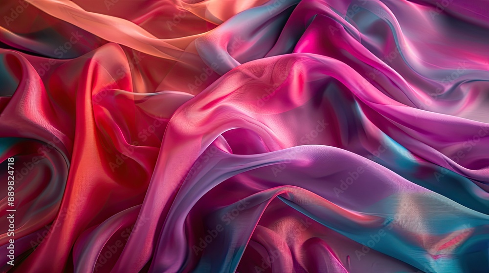 Luxurious silk fabric texture with vivid colors, perfect for high-end design and textile projects Luxurious silk fabric texture with vivid colors, perfect for high-end design and textile projects