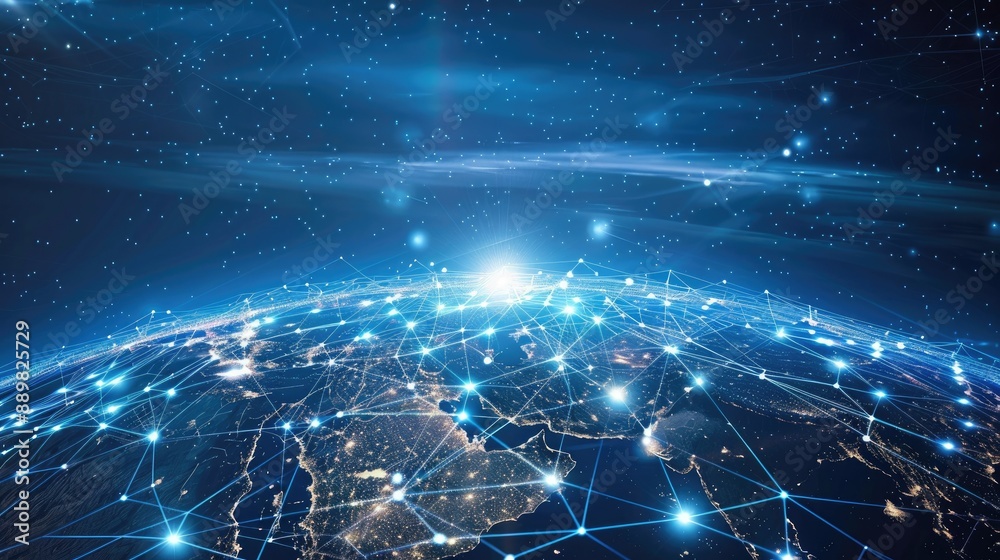 Network connections in digital globe. Metaverse communication network concept. Network connections in digital globe. Metaverse communication network concept.