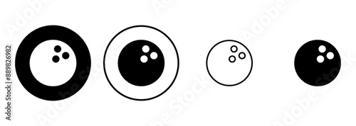 Bowling icon set. bowling ball and pin icon. bowling pins