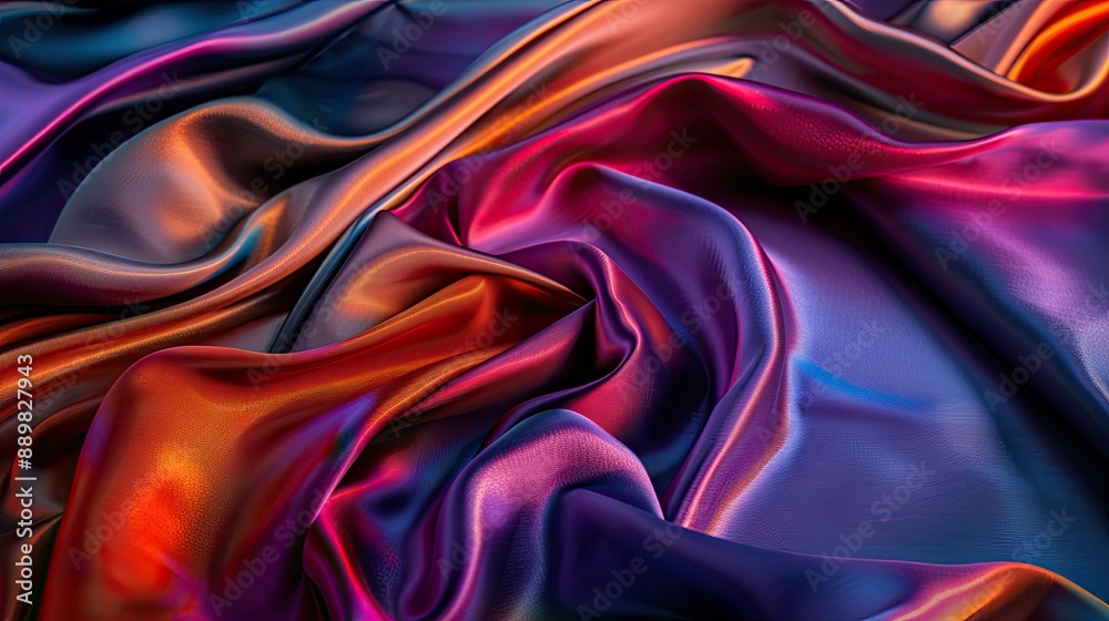 Fototapeta premium Vibrant silk fabric with a luxurious texture, ideal for high-end design and textile projects
