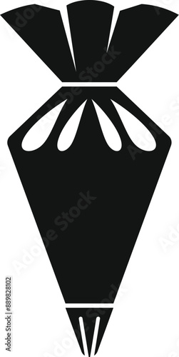 Black pastry bag with icing inside ready for decorating cakes, cupcakes, and cookies
