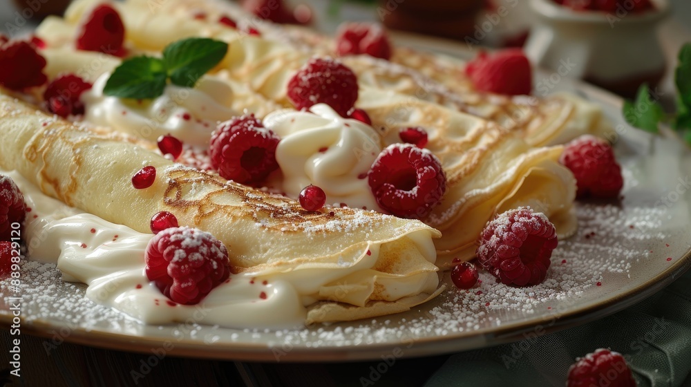 Palacinky Slovak Crepes Suzettes with cream Palacinky Slovak Crepes Suzettes with cream
