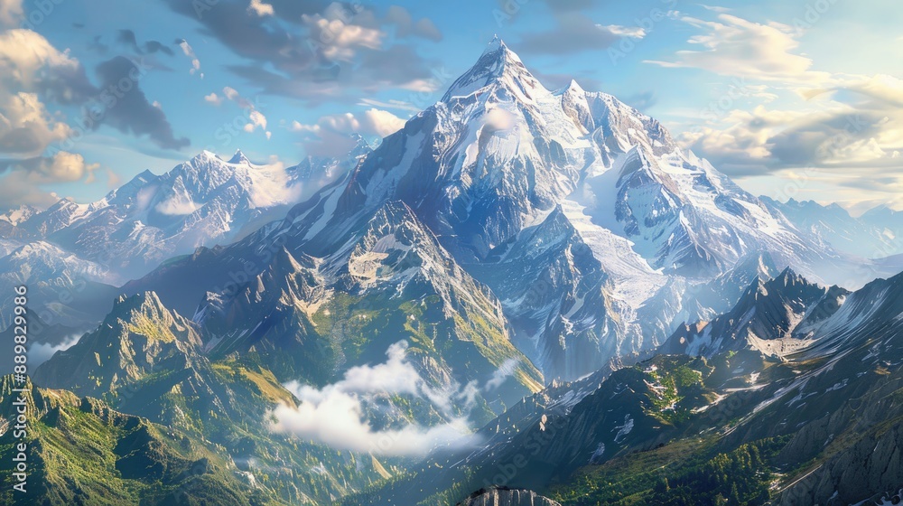 Fototapeta premium Mountains face numerous environmental threats ranging from climate change and melting glaciers to deforestation and land degradation Preserving these majestic natural resources requires global help