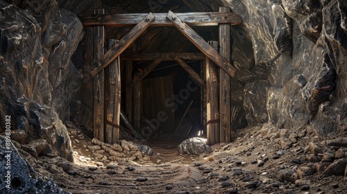 entrance to old Wild West gold mine