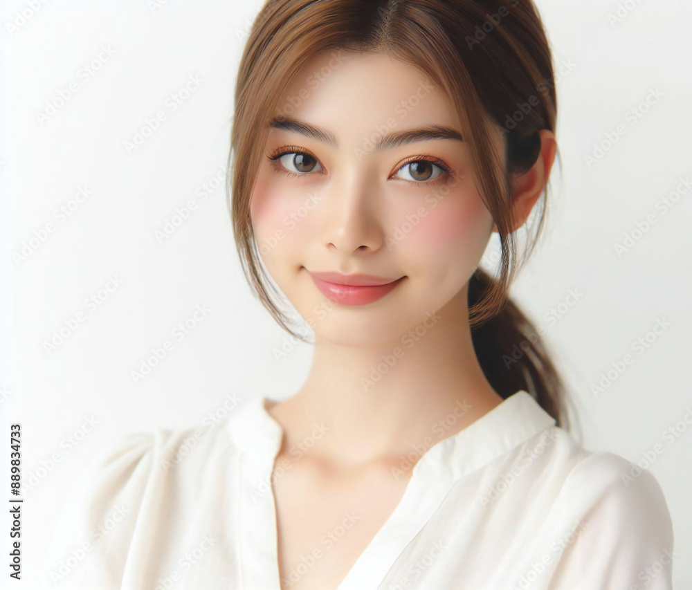 白いブラウスの美女 白いブラウスの美女