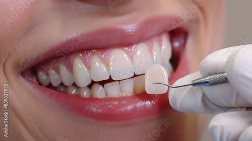 Dentist explaining the process of getting dental veneers to enhance a smile