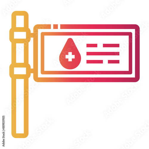 sign Line Gradient Icon