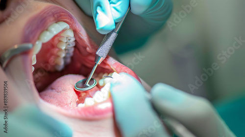 Dentist performing a root canal retreatment photo