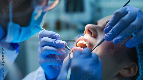 Dentist performing a root canal treatment with advanced endodontic techniques photo