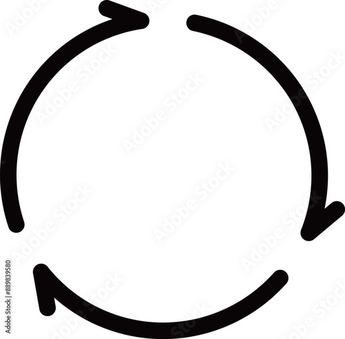 円形のサイクルの線画アイコン