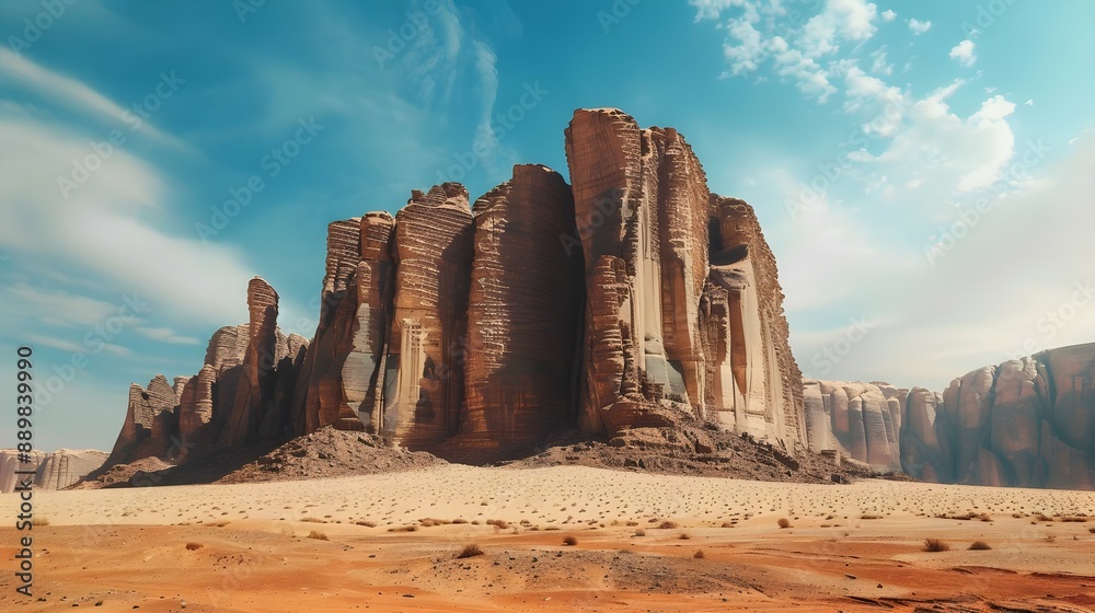 Magnificent rock formation in the middle of the desert Magnificent rock formation in the middle of the desert