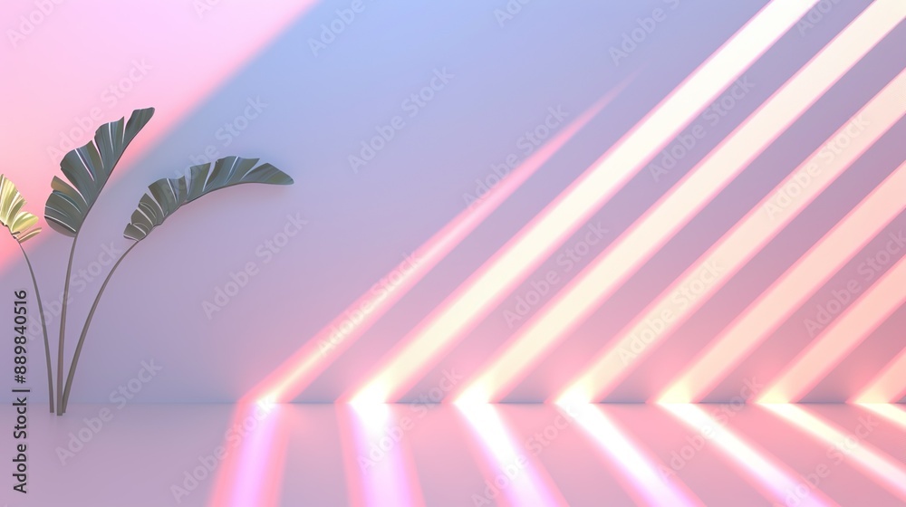 Naklejka premium Chevron stripes in gradient shades, perfect for dynamic and progressive designs in digital art. Illustrater Image, Shiny, bright, beautiful , Minimalism,