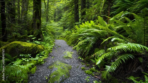 Forest Trail with Lush Greenery © Wan