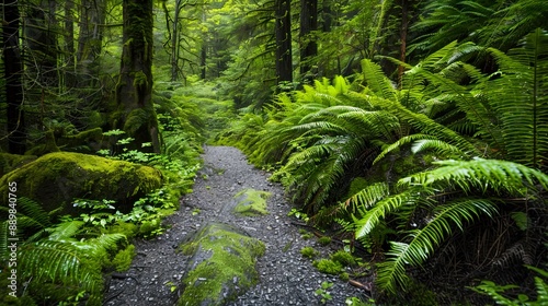 Forest Trail with Lush Greenery