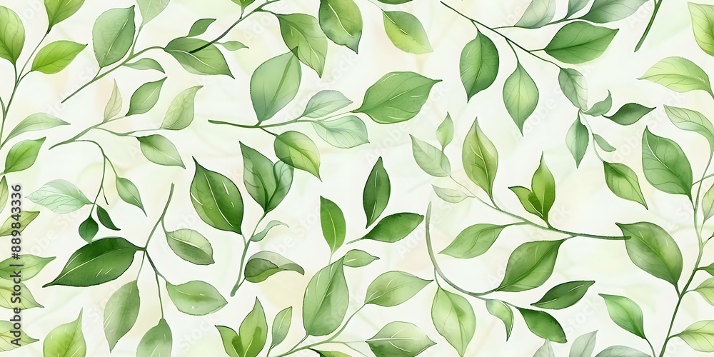 Elegant seamless pattern of green leaves on a light background, perfect for natural, botanical, and eco-friendly design projects. Ideal for wallpapers, textiles, and packaging. Elegant seamless pattern of green leaves on a light background, perfect for natural, botanical, and eco-friendly design projects. Ideal for wallpapers, textiles, and packaging.