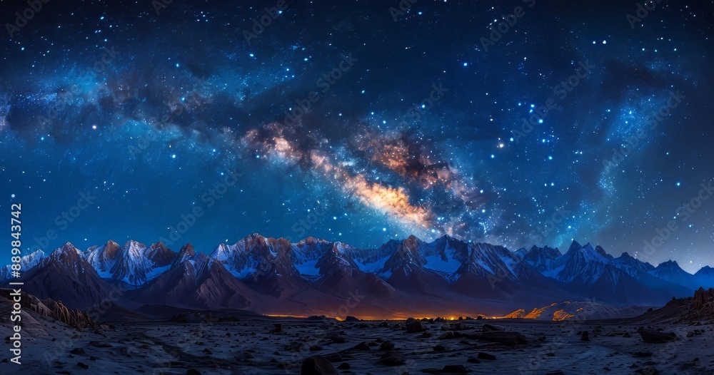 The starry night sky on the mountain, stars like Boer can be seen on the distant horizon, the top of the stars paint the dream night sky, Boer star, Meg CJ and Taurus in the interstellar fine painting The starry night sky on the mountain, stars like Boer can be seen on the distant horizon, the top of the stars paint the dream night sky, Boer star, Meg CJ and Taurus in the interstellar fine painting