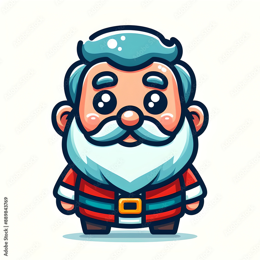 Cartoon Santa Claus with a friendly smile, flat colors

