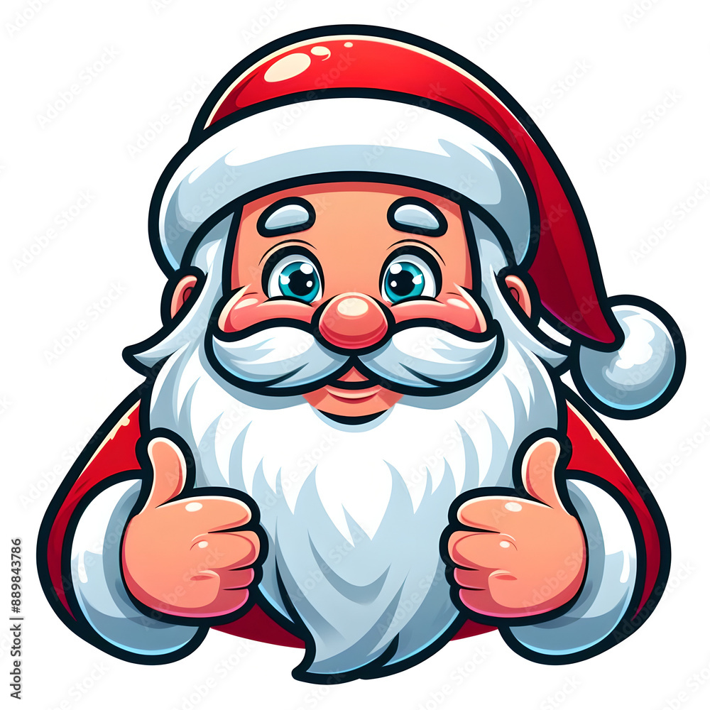 Cartoon Santa Claus with a friendly smile, flat colors
Cartoon Santa Claus with a friendly smile, flat colors