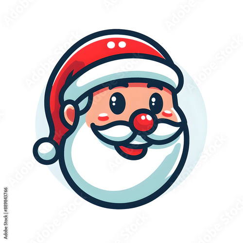 Cartoon Santa Claus with a friendly smile, flat colors
