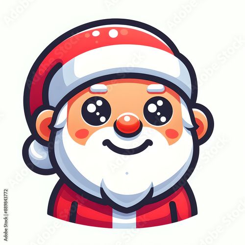 Cartoon Santa Claus with a friendly smile, flat colors
