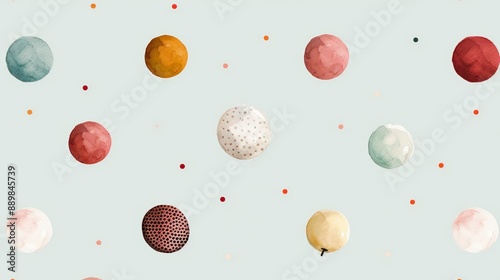 Polka dots in vintage colors, great for retro-inspired wallpaper and textile designs. Illustrater Image, Shiny, bright, beautiful , Minimalism,