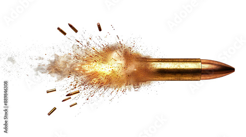 Realistic Bullet Photo on White Or Transparent Background