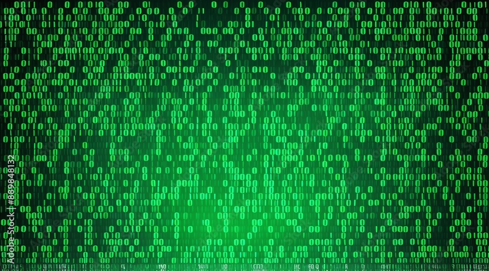 Abstract displays a pattern of green binary digits screen technology background. Abstract displays a pattern of green binary digits screen technology background.