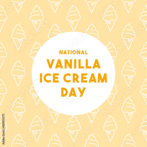 National Vanilla Ice Cream Day. Seamless pattern.
