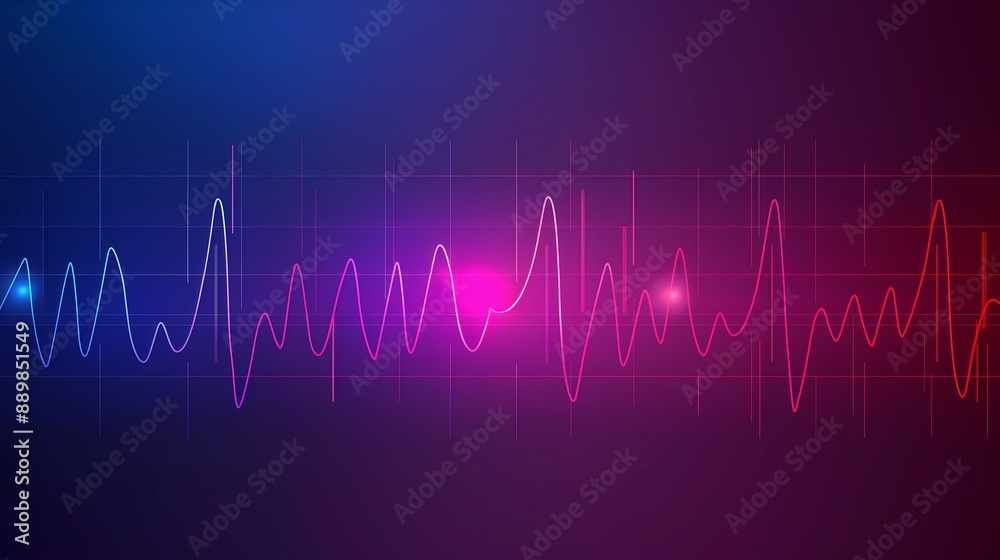 Abstract Audio Waveform with Neon Lights Abstract Audio Waveform with Neon Lights